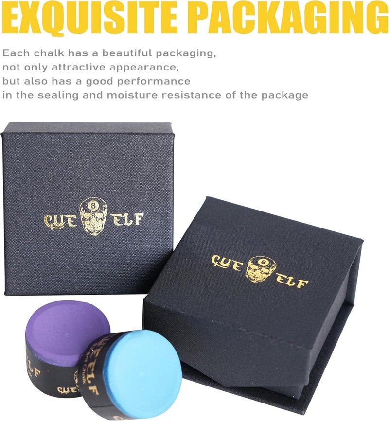 CUEELF Pool Chalk Premium Pool Cue Chalk Billiard Pool Stick Chalk Billiards Chalk-Blue,Green,Pink,Purple or Grey - Image 5
